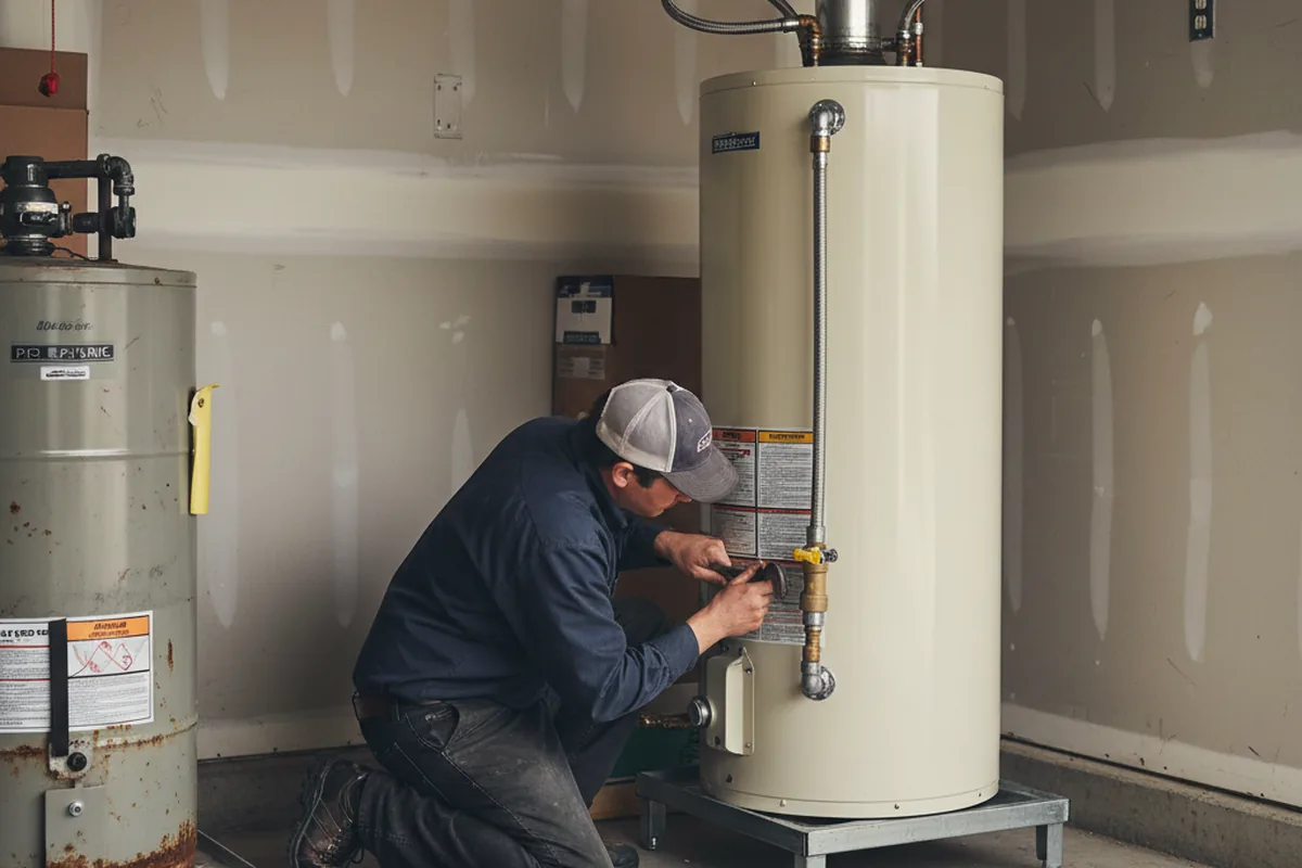 Water heater and shutoff valve replacement in Finksburg