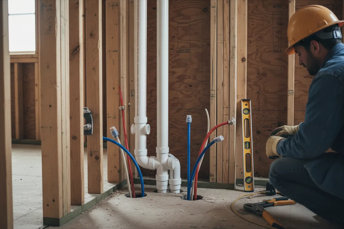 Drain and supply rough-in during Garbage Disposal Repair in Finksburg